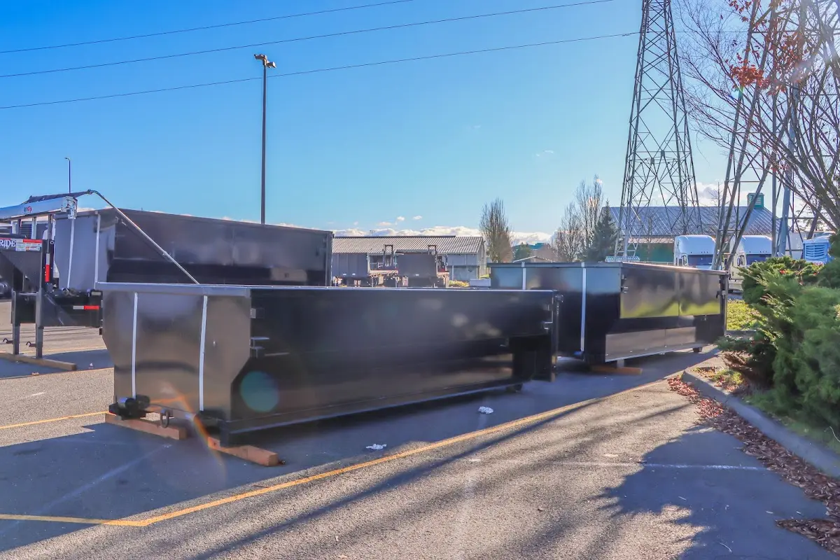 Roll-off dumpster ready for waste disposal at job site for Estate Cleanout Dumpster Rental in Millersville